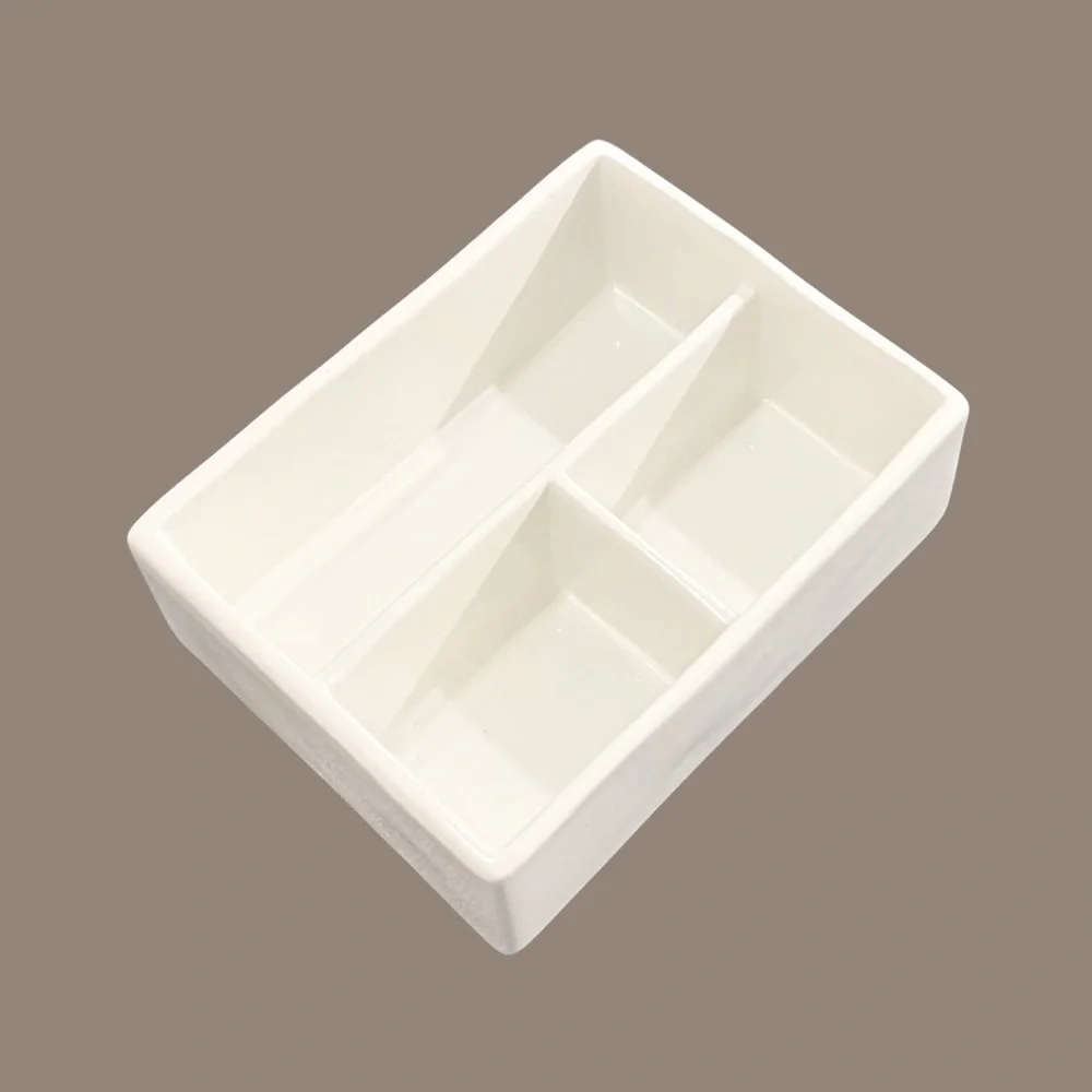 Rae Dunn Jewelry Ceramic Trinket Box with Lid Divided Organizer White - Picture 7 of 9